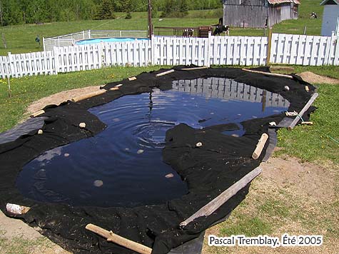 Remplir bassin - Comment contruire un bassin ou jardin d'eau - Toile géotextile pour bassin