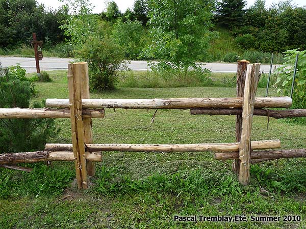 Section de clôture en bois - Construire Clôture en perches de cèdre