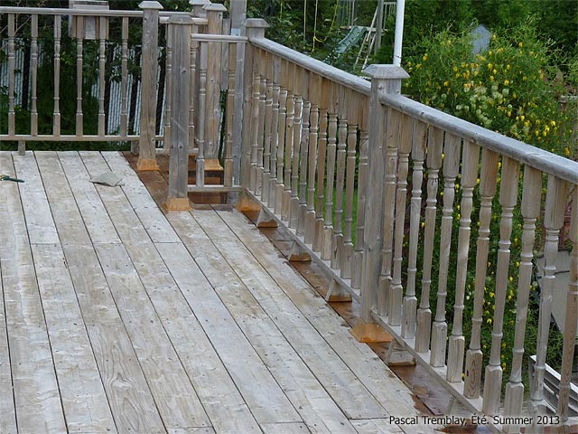 Teindre le plancher d'une terrasse - Peindre le plancher d'une terrasse - entretenir le bois